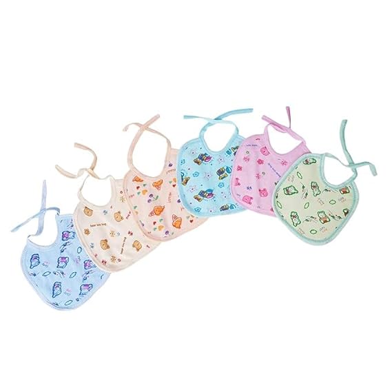 Printed Towel Bibs, Set of 6